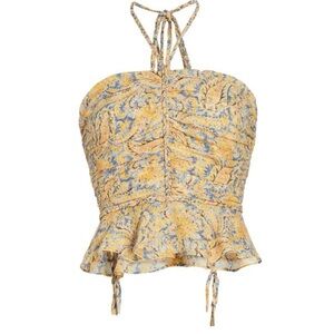 Veronica Beard Adrienne Gathered Haltered Top